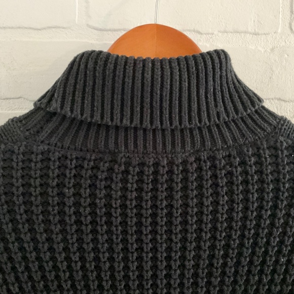 Selected Femme/Homme Cable knit Sweater Chunky Black Turtleneck Cotton blend M - Picture 11 of 14